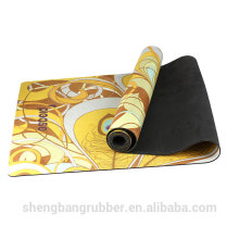 Wholesale eco friendly cheap rubber yoga mat microfiber surface custom yoga mat material rolls